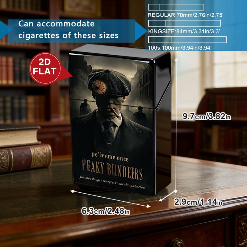Vintage Peaky Blinders Tommy Shelby Cigarette Pack Case + Lighter Shell, Retro Birmingham Gang Print, Unique Gift for TV Series Fans