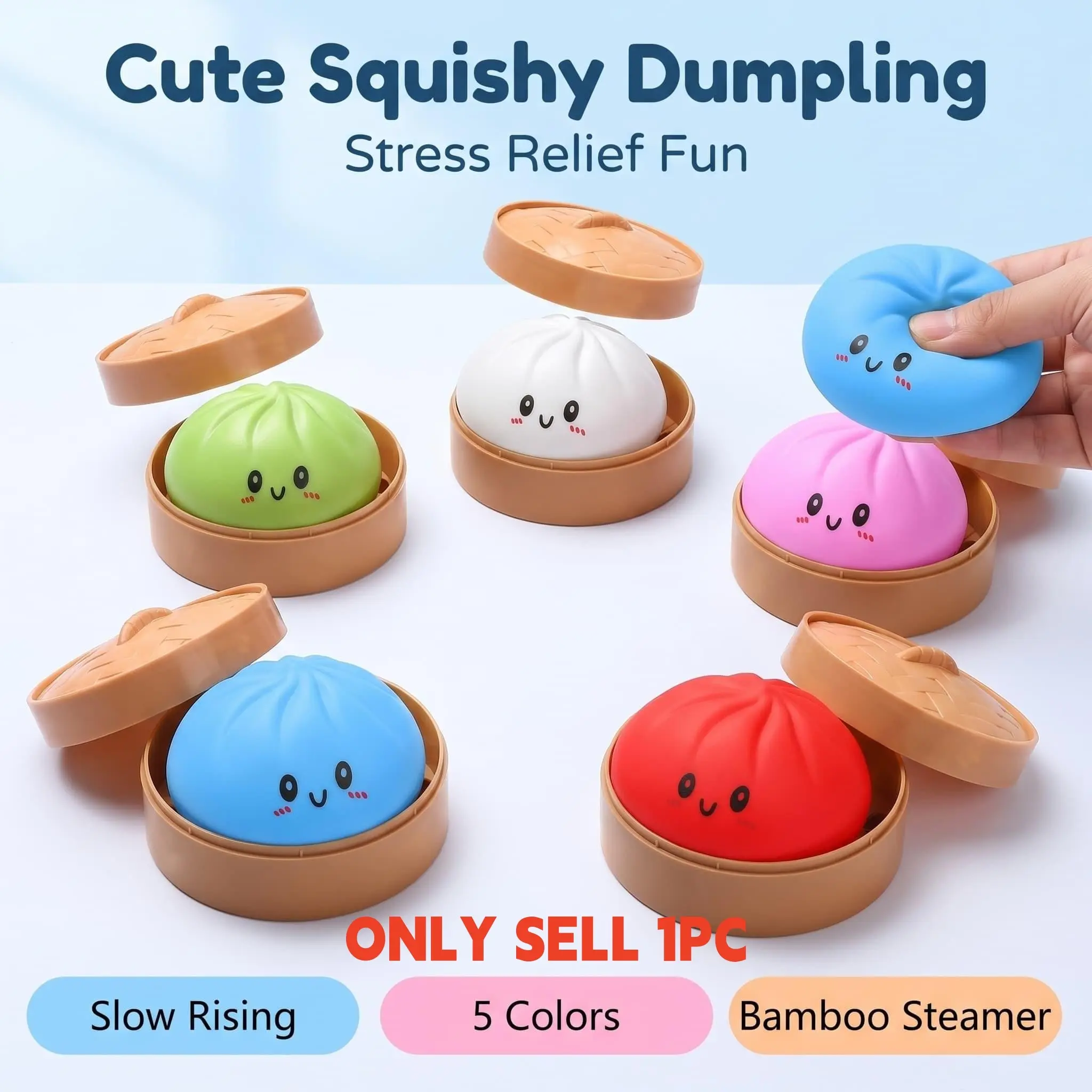 Cute Simulation Baozi Stress Relief Toy, Slow Rebound Compression Toy, Portable Desktop Fidget Spinner, Five Colors Available