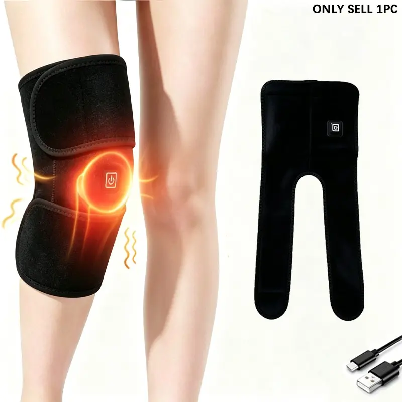 USB Powered Heated Knee Massager, 3 Levels Smart Temperature Control, Lightweight Compact Heating Knee Wrap for Seniors at Home, Ideal Wellness Gift for Christmas Father's Day Mother's Day