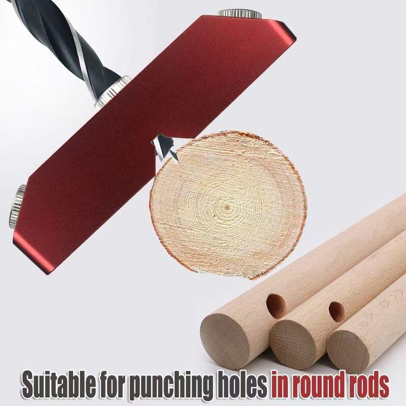 Free shipping  Metal drill bit guide mold, red aluminum angular drill bit kit, used for wooden columns, bolts, railings, decks, stair railings, durable all metal structure