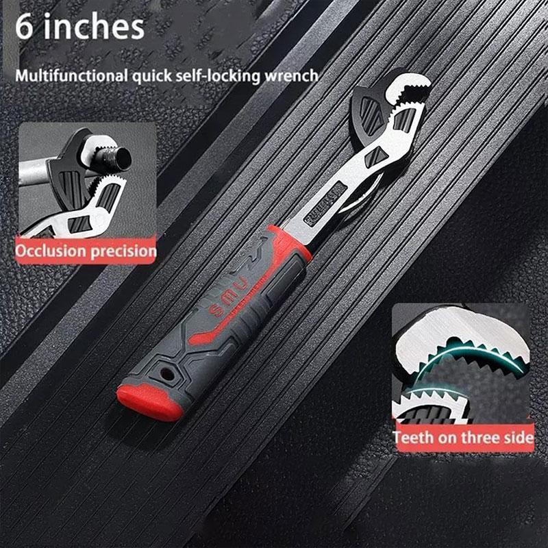 Multifunctional Self-locking Ratchet Wrench, Universal Adjustable Pipe Wrench with Durable Handle, Quick Self Adjusting Locking Wrench, Hand Tools, Tools and Gadgets, Multifunctional Wrench Set