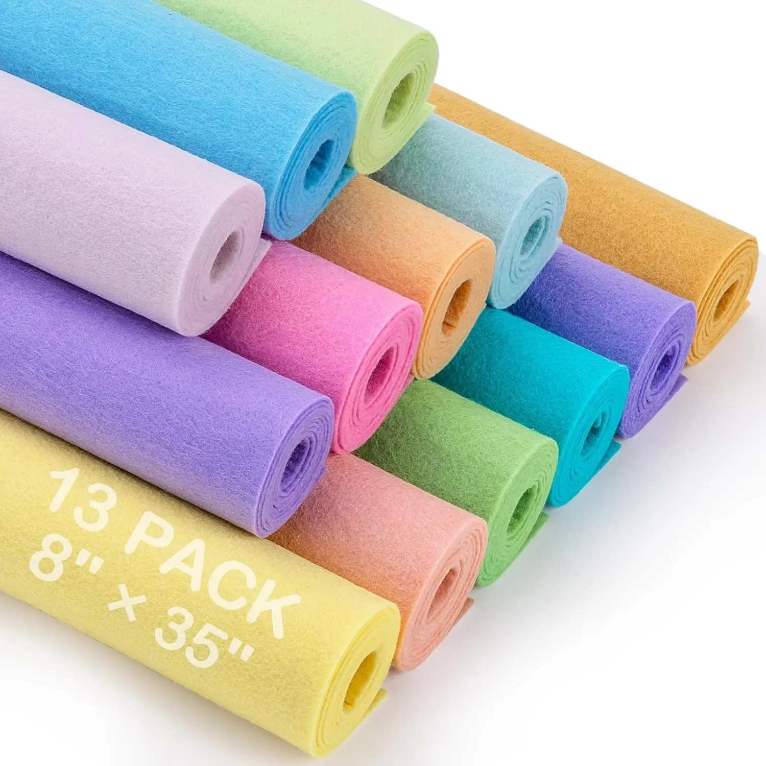 13 Pcs 8"x35" Large Stiff Felt Fabric Sheets, 1.2mm Thick Nonwoven Felt for DIY Crafts, Patchwork, Sewing & Home Decor Projects (Spring Colorful Assorted Series)Gift