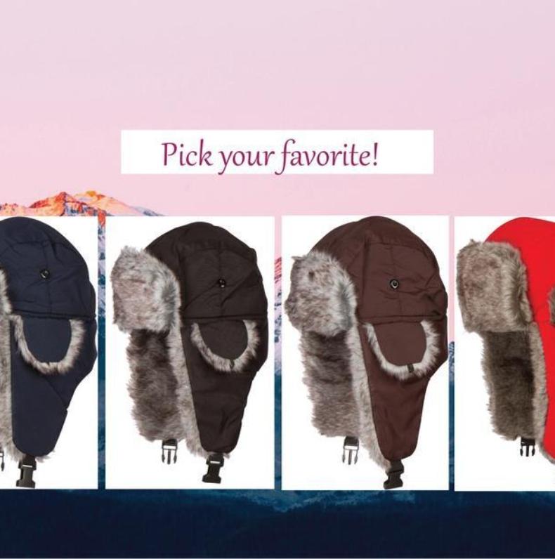 Faux Fur Reflective Aviator Trapper Hat - Warm Windproof Winter Cap | Cold Weather Outdoor Snow Activity Essential