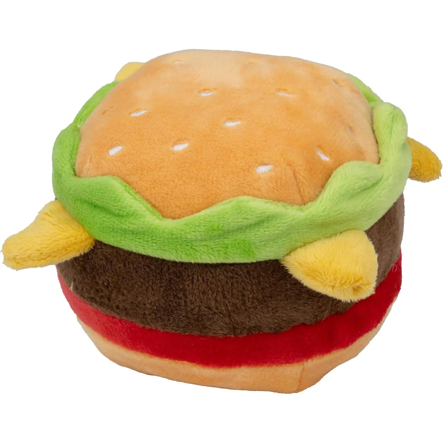 Plush    Shaped Stuffed  Toys Puppy with Squeaker Crinkle Funny Cute Interactive    Aggressive Play [1pc] Hamburger