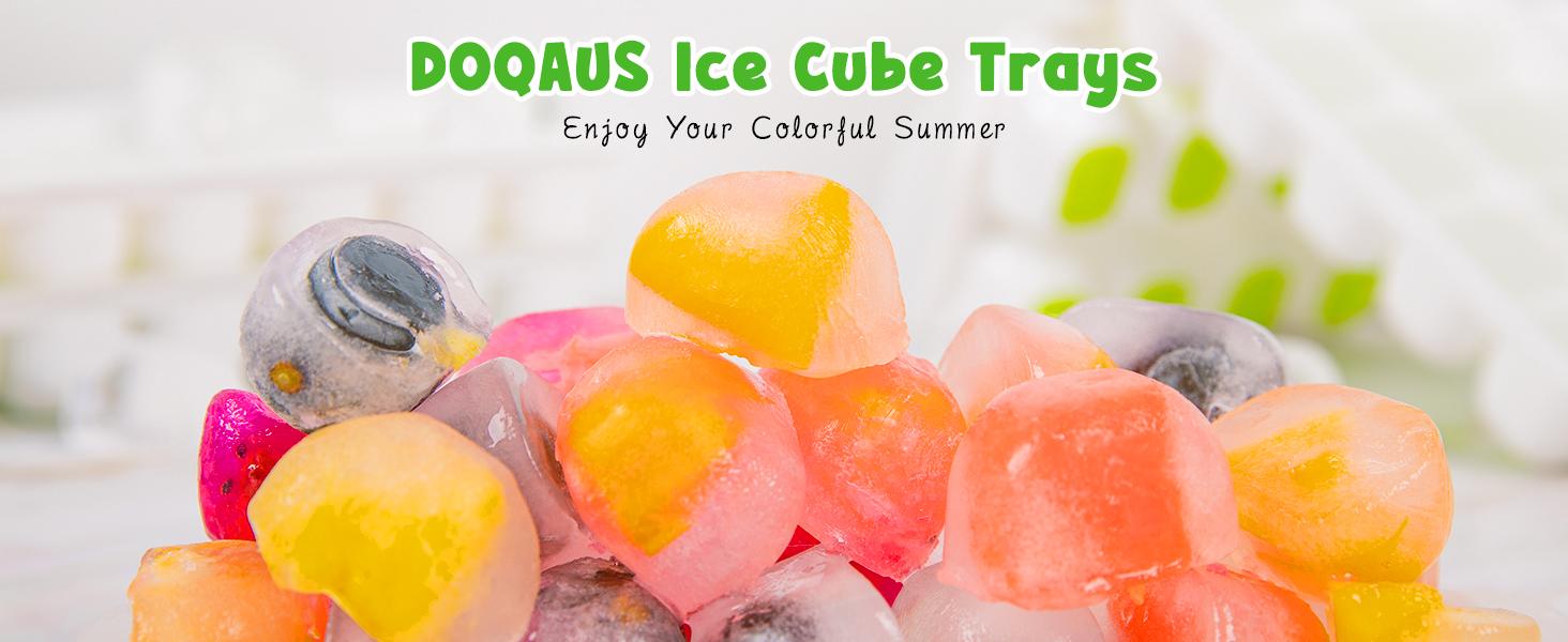 Ice Cube Tray with Lid and Bin - 4 Pack Ice Bucket Kits, Stackable Silicone Ice Trays for Freezer, Easy Pop Out, BPA Free for Cocktail, Coffee, Soup, Food, RV, Kitchen