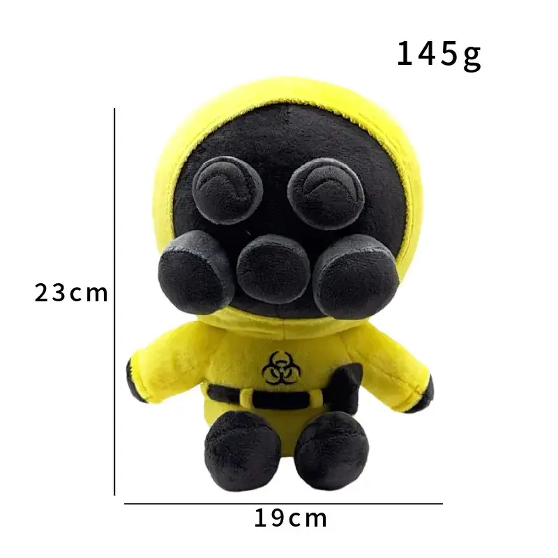 Escape The Backrooms Hazmat Suit Worker Plush Doll, Yellow Biohazard Protective Gear Stuffed Toy, Creepypasta Horror Internet Meme Desk Ornament Gift For Backrooms Fans