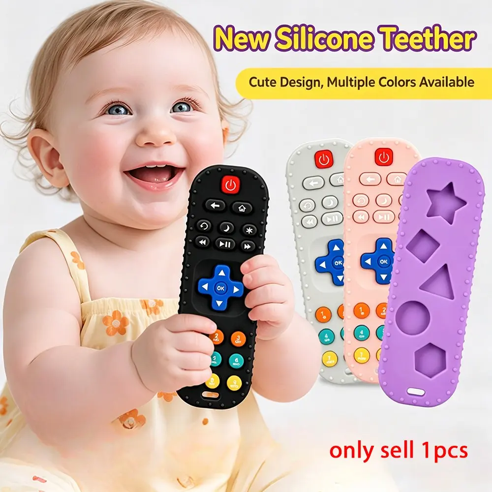 Baby Soft Silicone Remote Control, Ideal Gift for Newborns, Easy-To-Use Baby Toy, Suitable for 0+, Model Dt372-1, 1pcs