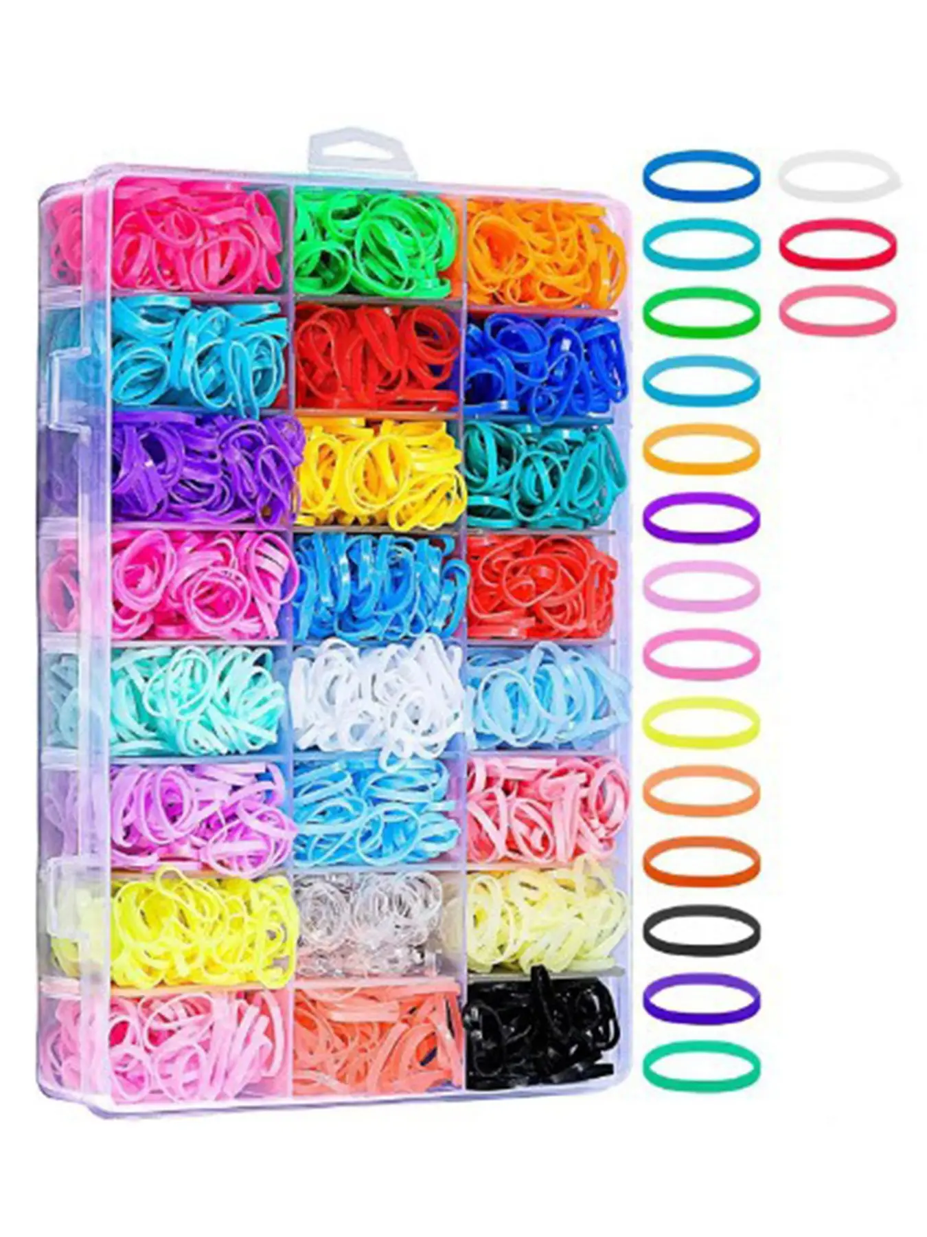 Kids Hair Ties & Styling Kit, Mix Colors Mini Elastic Bands, 16 Hair Styling Tools & Trimmer, Hair Accessories for Girls, Hairstyle Accessory