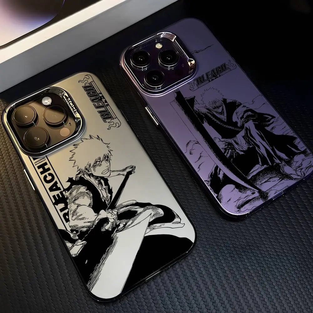 B-Bleachs K-Kurosaki Ichigo Phone Case For IPhone 17 16 15 14 13 12 11 Pro Max Air Samsung S21 S22 S23 S24 S25 Multicolor Matte Metallic Aurora Funda