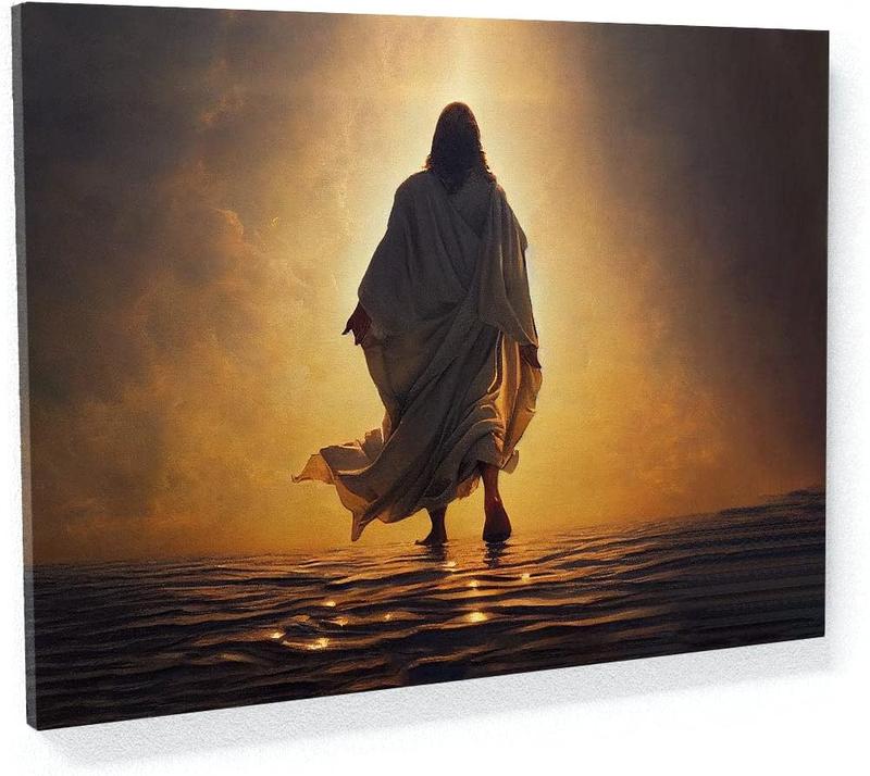 1 Count Sense Canvas Jesus 1 Canvas Art - Home Decor Wall Art Print Poster Painting Large 16x12inch Frameless