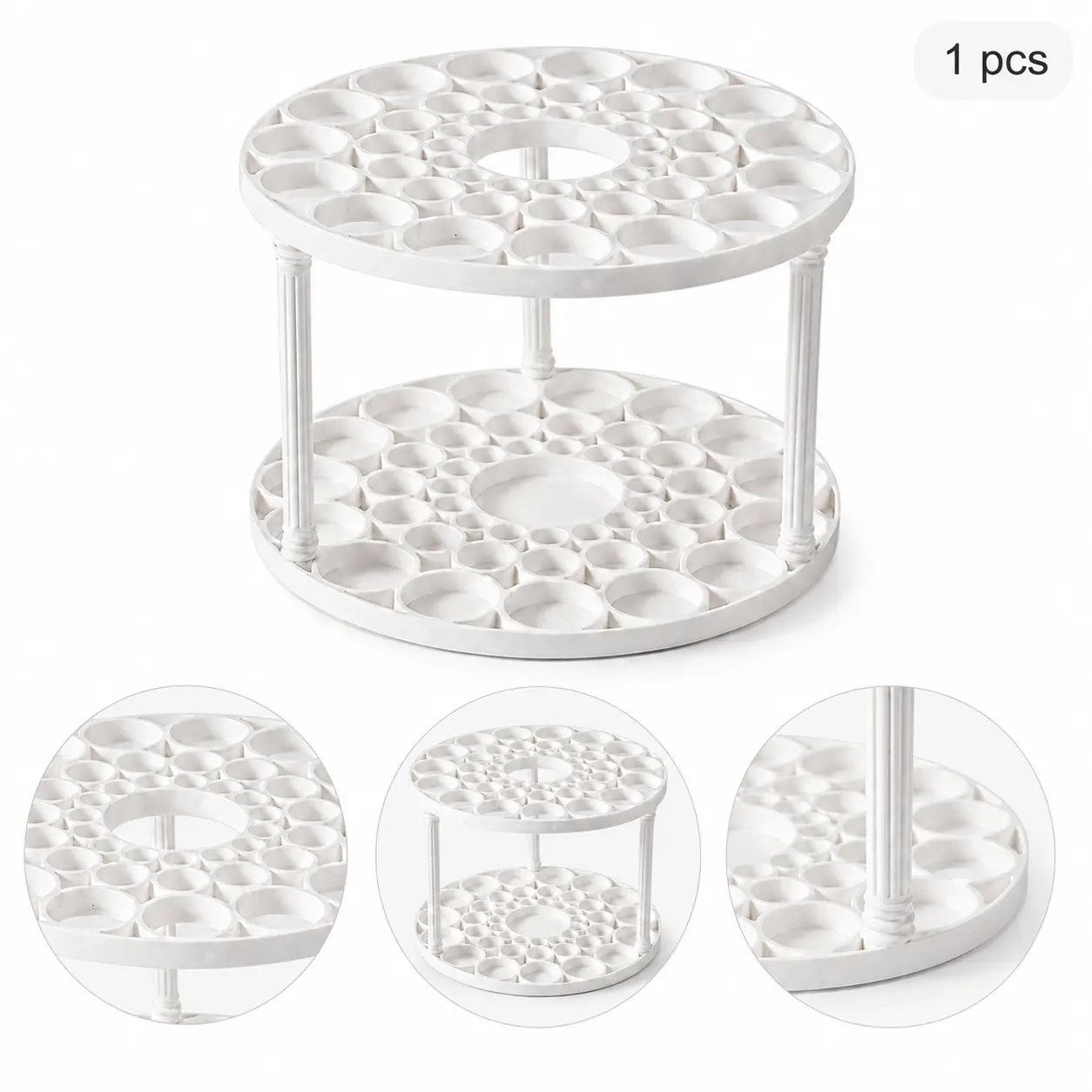 46-Slot Makeup Brush Holder Organizer for Vanity, Countertop Cosmetic Storage Stand for Brushes, Eyebrow Pencils, Eyeliners and Beauty Tools