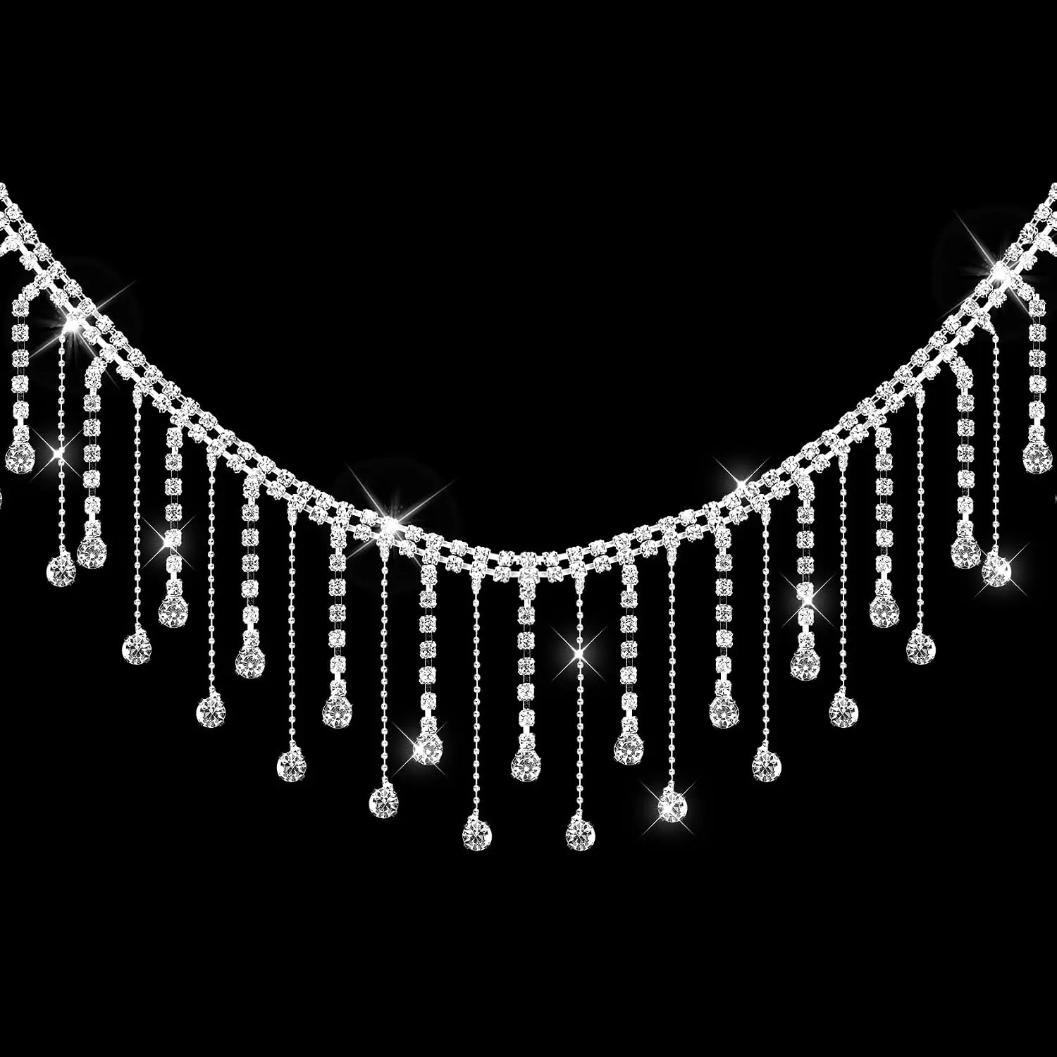 Rhinestone Fringe Trim,  Rhinestone Trim Ribbon Tassel Belt Chain   Beaded Fringe for Sewing Clothing Craft Wedding Accessories  Personalized DIY Decoration