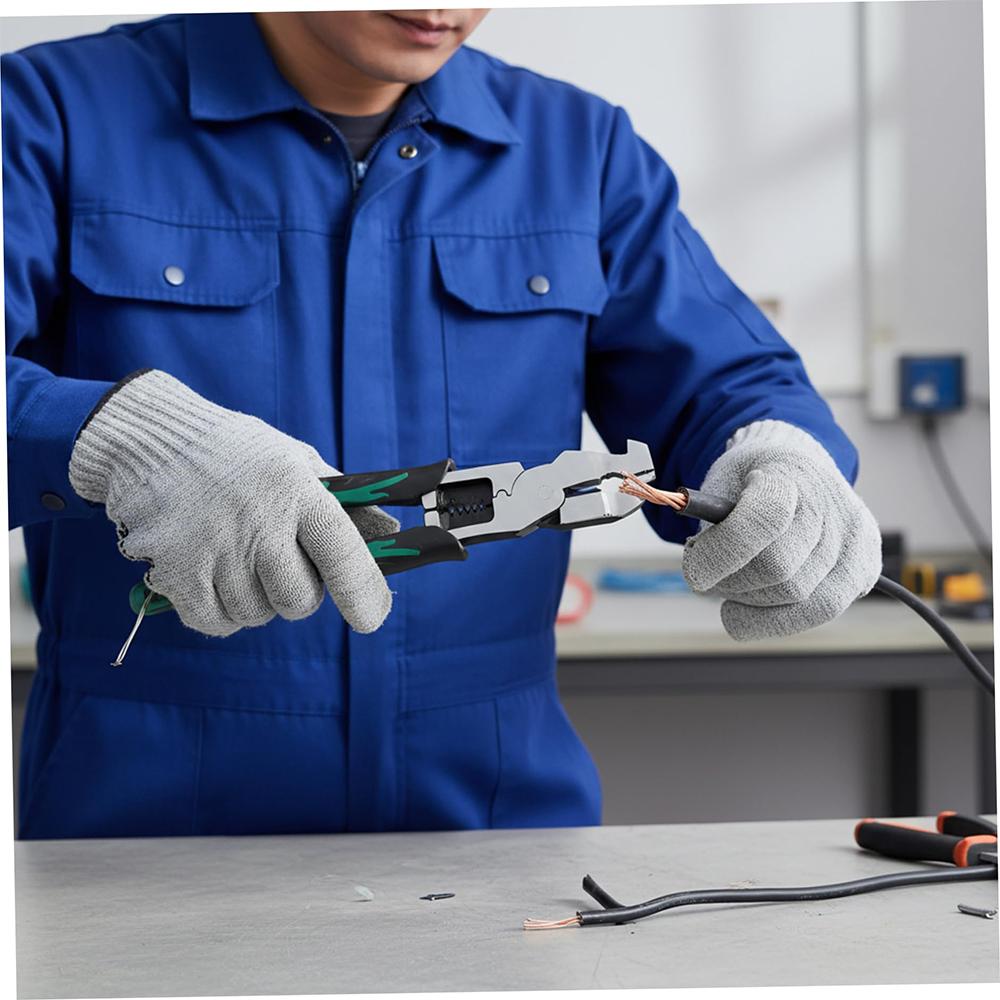 Industrial-Grade Multi-Function Cutting Pliers, Heavy-Duty Multi-Functional Pliers Nail Puller/Wire Cutter/Stripper/Crimper Compound Action Leverage Design Industrial Chromium-Vanadium Steel Plier
