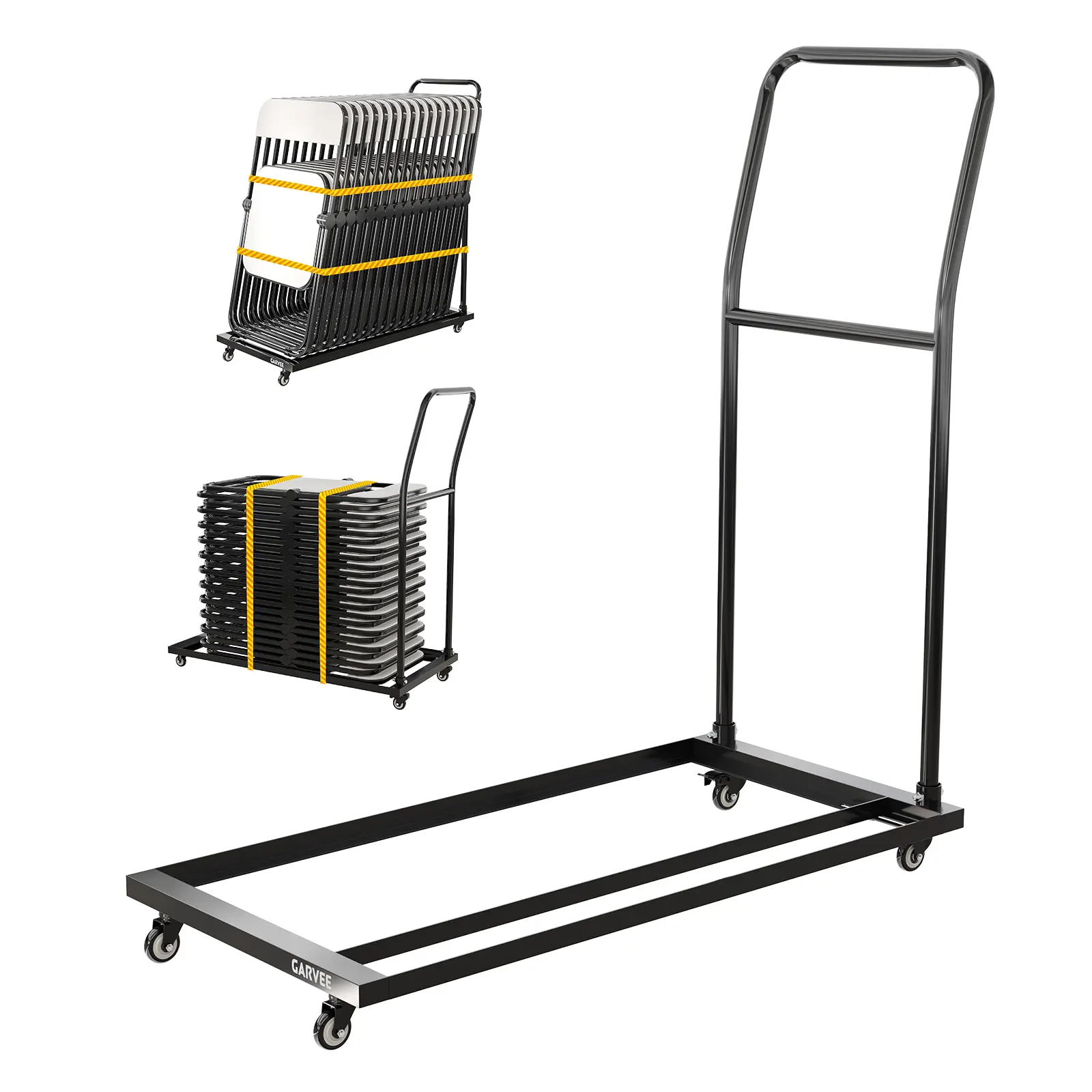 Heavy Duty Folding Chair Cart – 300 LBS Capacity – Adjustable Wheeled Dolly – Efficient Storage and Transport – Holds Up to 20 Chairs