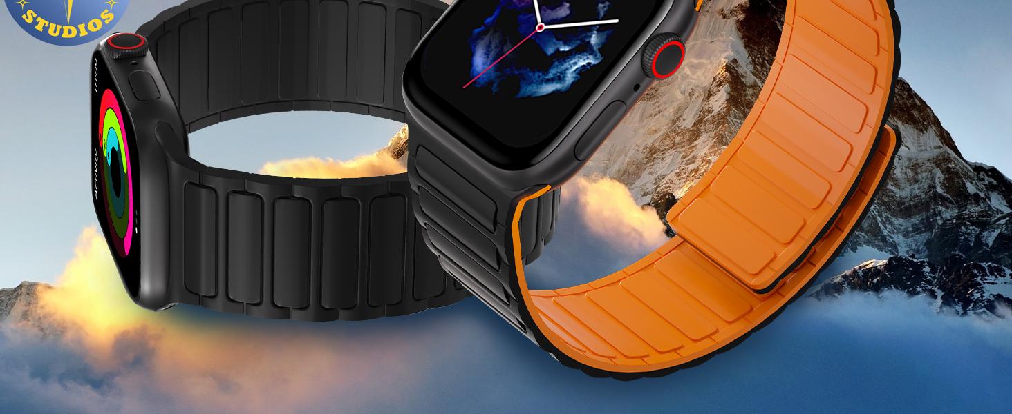 Magnetic Loop Silicone Apple Watch Band – Adjustable Stretch Strap Compatible with 38–49mm Ultra 2, SE & Series 3–9, Soft Lightweight Breathable Wristband for Fitness, Daily Wear & Gift