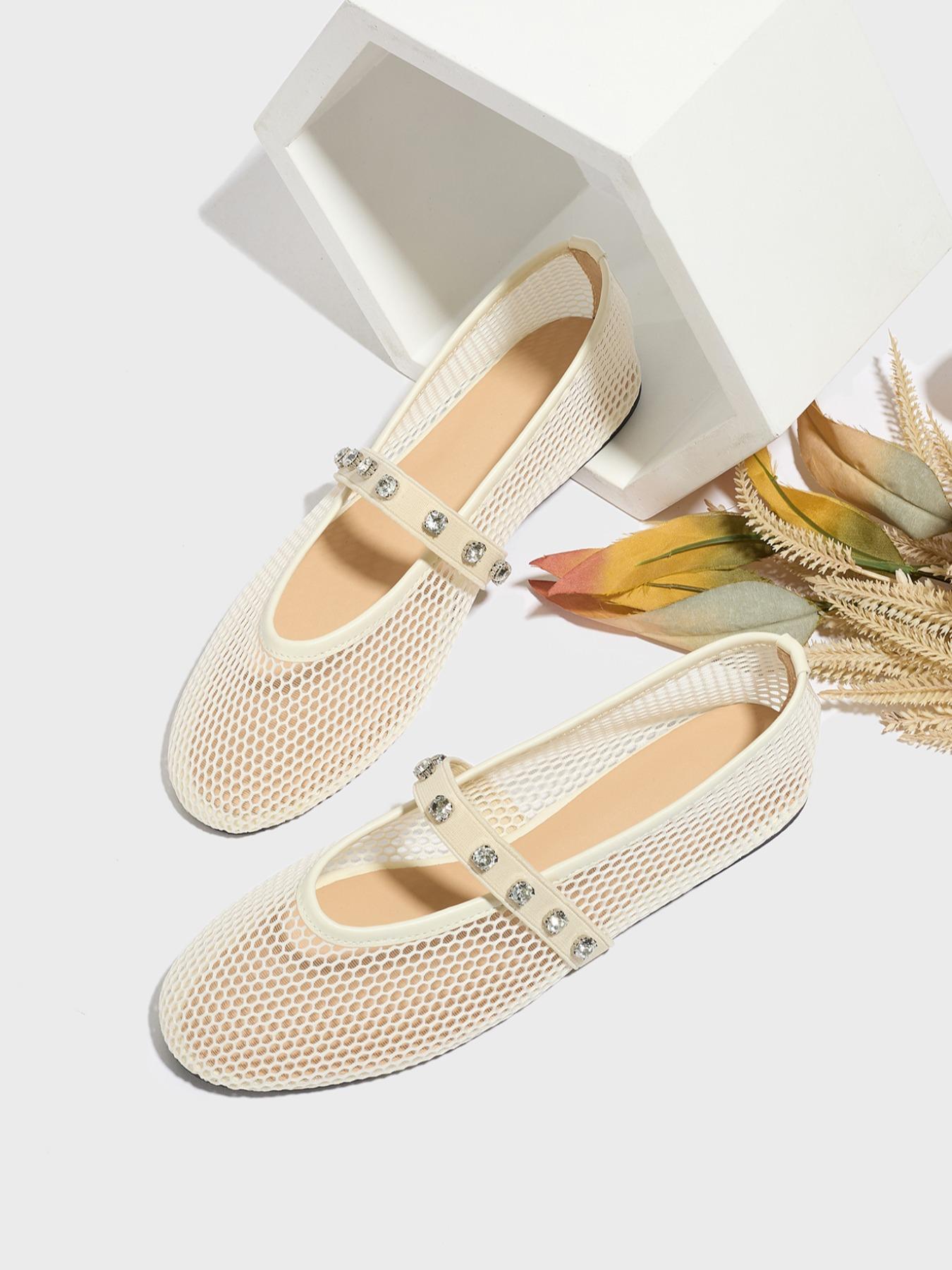 Women's Fashionable Mesh Decorated Flat Sandals, Casual Comfortable Slip on Sandals for Summer, Lightweight Breathable Shoes for Daily Wear, Elegant Minimalist Sandals, Casual Beach Sandals