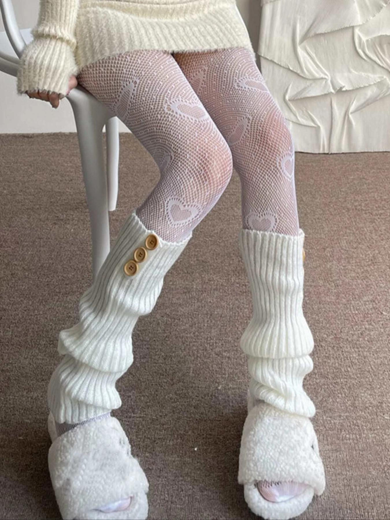 Women's Heart Pattern Hollow Out Tights, 1 Pair Fashion Casual Breathable Fit Sheer Fishnet Pantyhose for Daily Outdoor Wear, Lady Comfort Minimalist Basic Tights for Fall, Womenswear