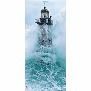 2D FLAT5D Diamond Painting Kit Seaside Lighthouse Full Round Drill Rhinestone DIY WallSpark Your Inner Artist: DIY Diamond Painting Kits for Creative Joy & Stunning Art!