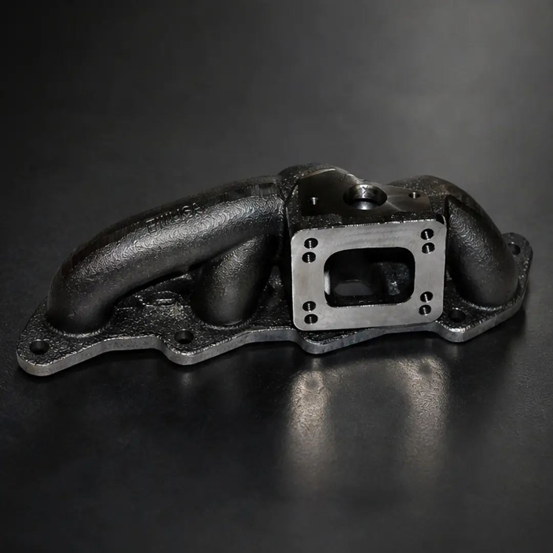 ARCH Turbo Top Mount Manifold for Nissan 240SX Altima Frontier Xterra 2.4L KA24 DOHC Engine, T3/T4 Flange Cast Iron Exhaust Manifold with Wastegate Flange, CNC Machined Bolt-On Performance Racing Manifold with Gaskets and Nuts, Black Aluminium