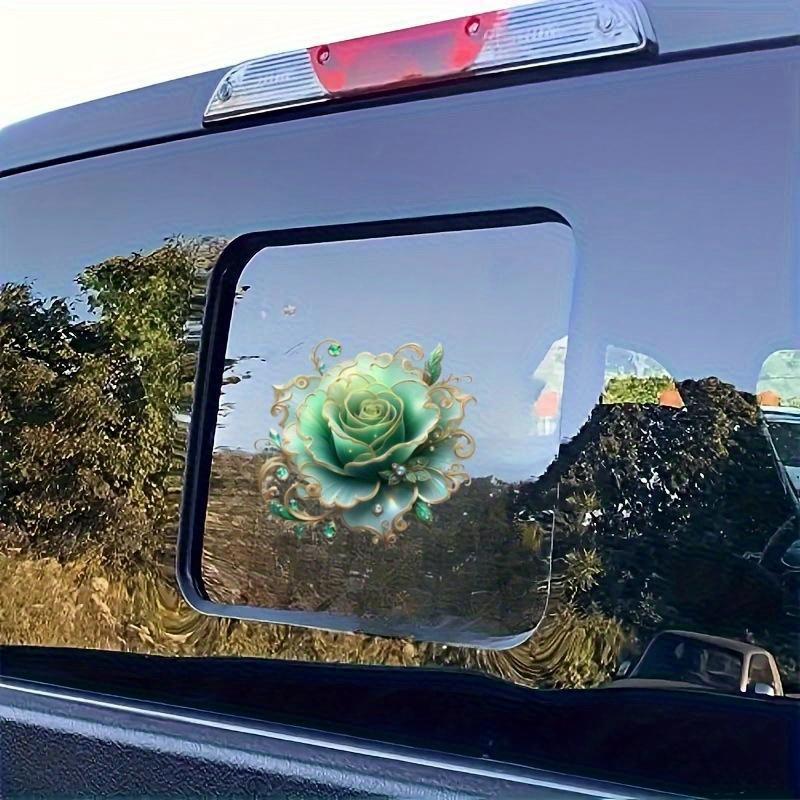 1 piece green rose, sticker, self-adhesive sticker, suitable for laptops, cars, motorcycles, protection, door decoration