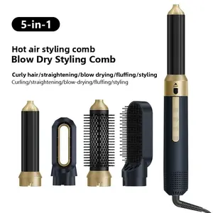 5-in-1 Multifunctional Volumizing Hot Air Dryer - Hot Air Brush, Dual-Use for Curling & Straightening, Automatic Hair Curler