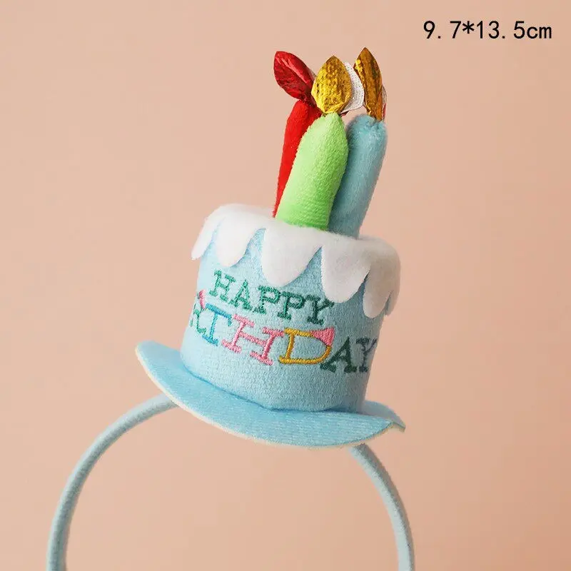 Vintage Korean Style Birthday Cake Hat, Felt Headband for Party Photoshoots, Birthday Party Decoration, Trendy Photo Props