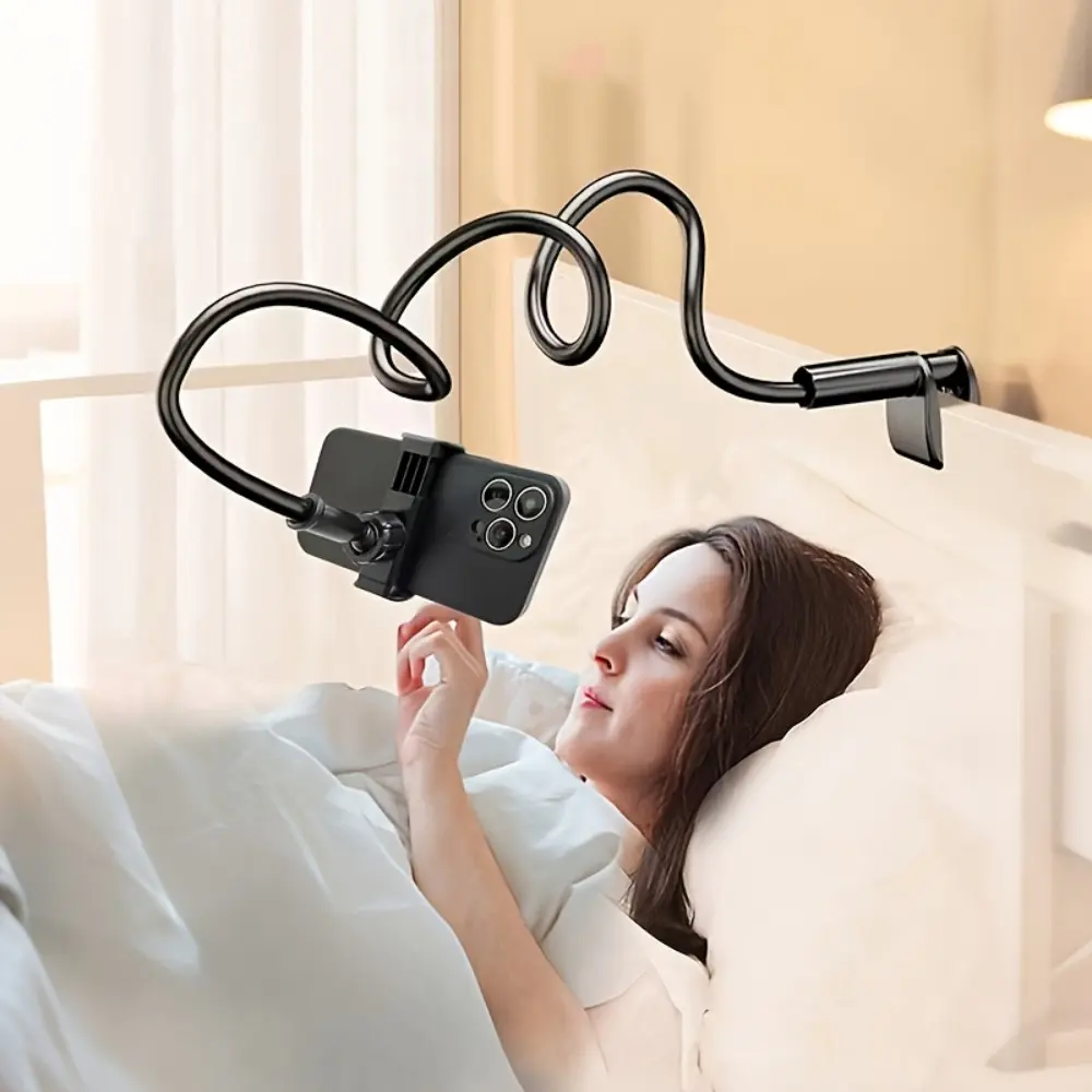 [Bedside Phone Holder] Flexible 1pc Clip-On Phone Grip Holder | 360° Rotating, Hands-Free, Stable, Long Arm Lazy Stand