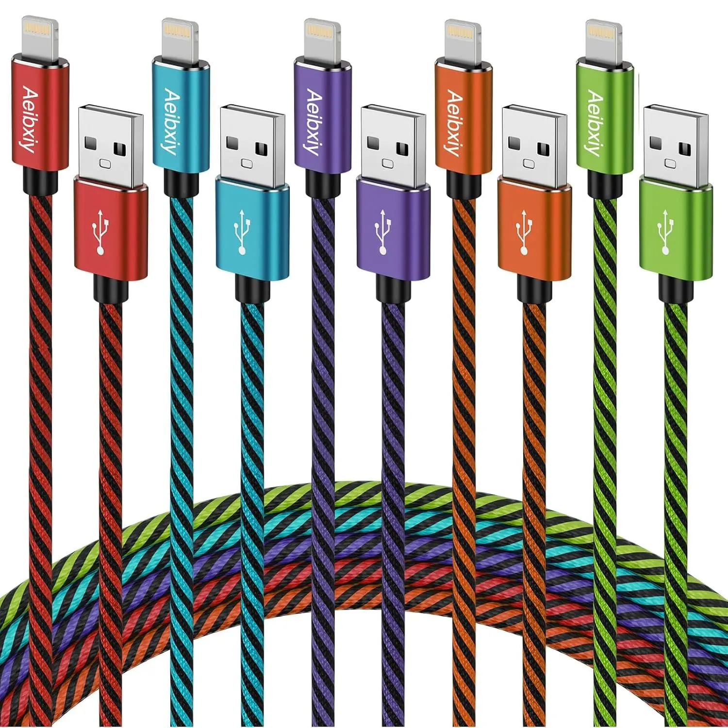 iPhone Charger 10FT 5 Pack,[Apple MFi Certified] Lightning Cable Nylon Braided Fast Charging Compatible iPhone 14 13 12 11 Pro Max XS XR X 8 iPadGift
