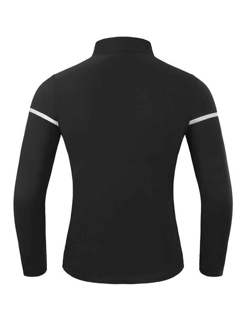 Men's Letter Print Zipper Sauna Top, Long Sleeve Funnel Neck Zip Up Sports Top, Casual Sportswear Clothing for Indoor Outdoor Wear, Sports Outerwear