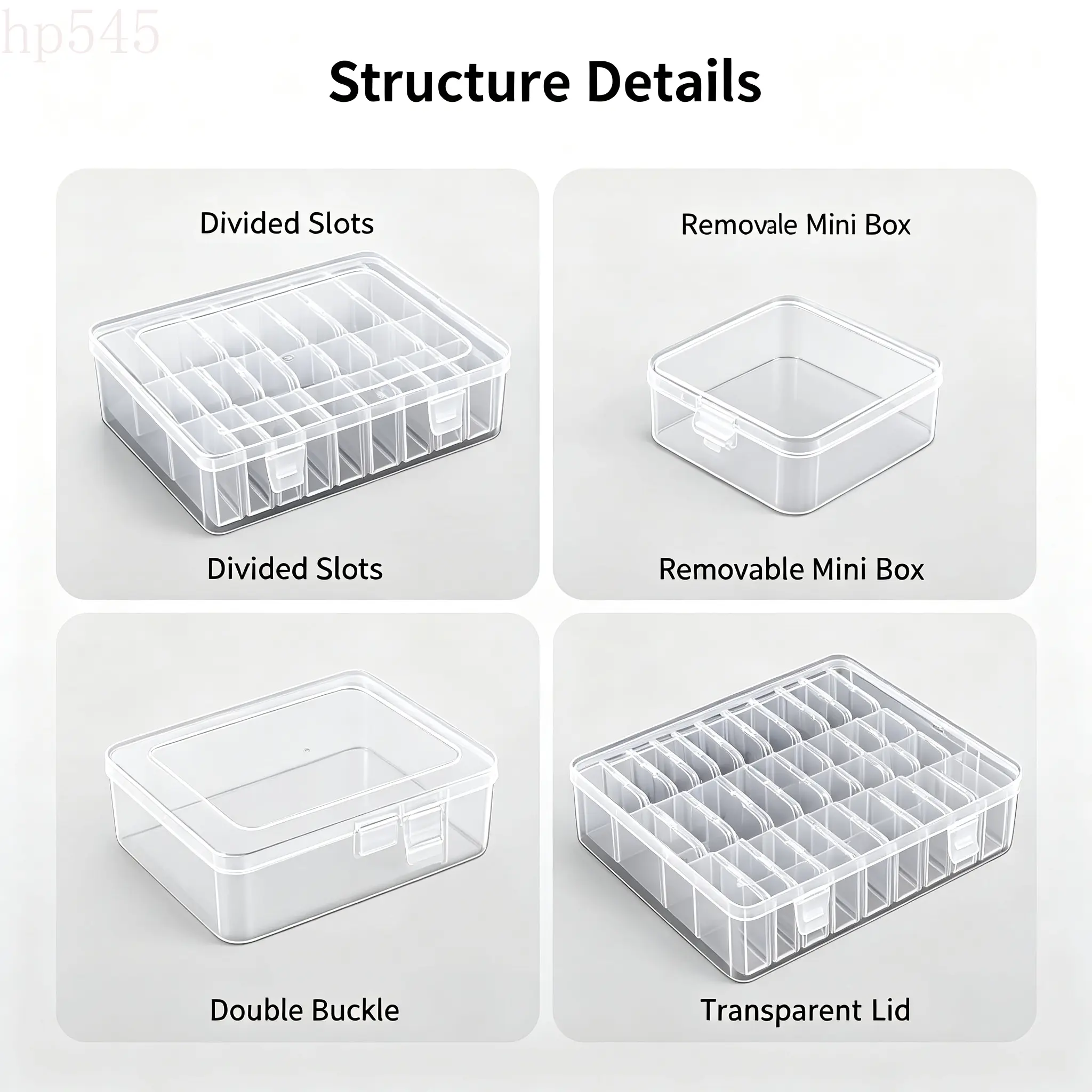 sohochic Organizer Box 30-Compartment Clear Portable Stackable Storage Case for Crafters, Jewelry Makers & DIY Supplies - Flip-Top Dust-Proof Large Capacity with Secure Double Clasps, BPA-Free Plastic