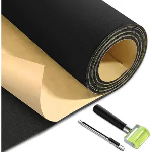 Auto Headliner Self-36"* 60"mesh Type with Foam Backing with Roller Knife for Car Truck Suv Rv Roof Home Repair DIY Headliner(Black)