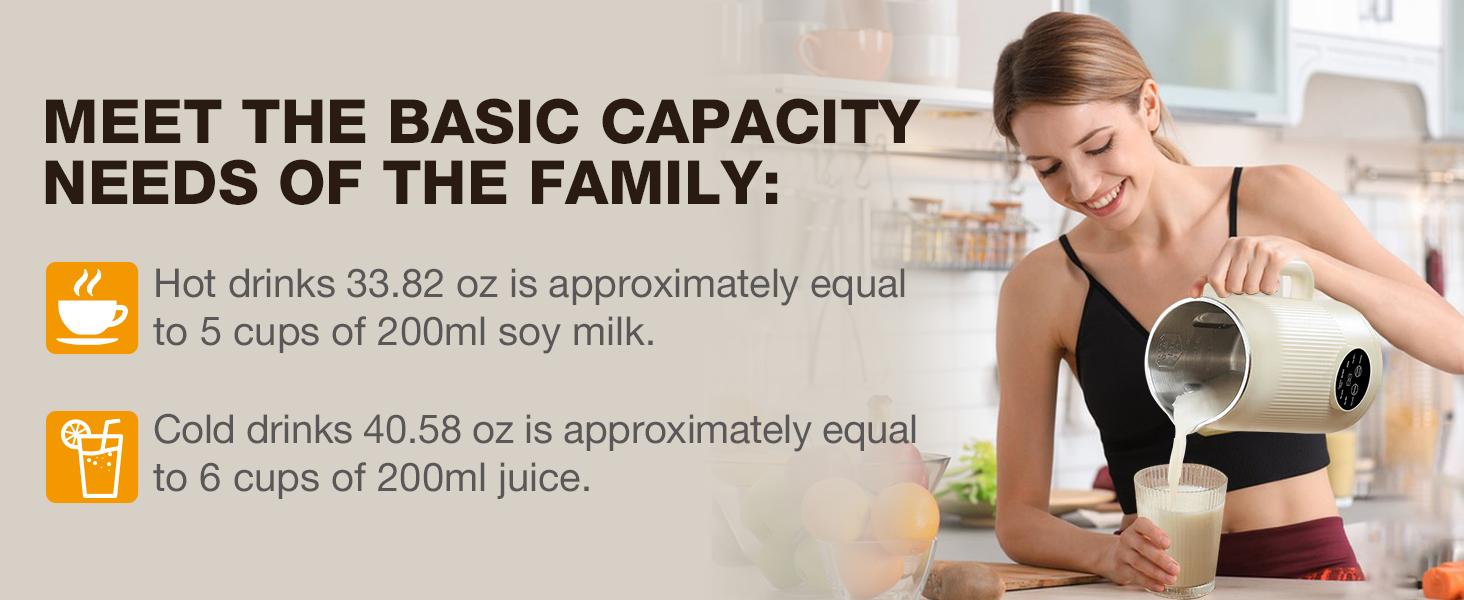 8 in 1 Nut Milk Maker Machine, 40oz Automatic Soy Milk Maker Blender, Homemade Soy Milk, Almond Milk, Oat Milk,Juice, Plant Based and Non Dairy Beverages, 12H Delay Start/Keep Warm/Self Cleaning
