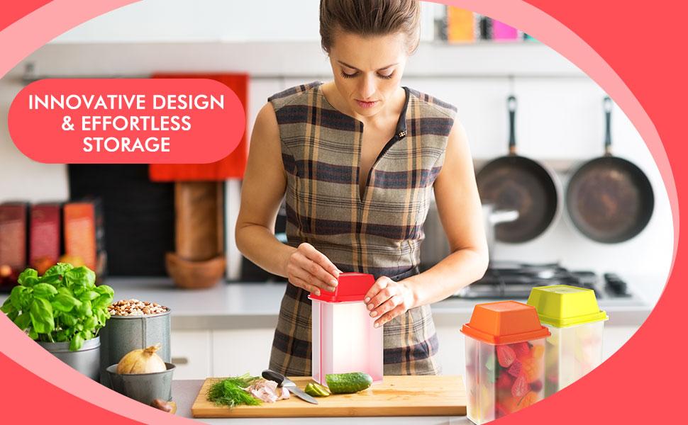 3 Pieces Jalapeno Pickle Containers with Strainers Square Dispensers Free Storage of Condiment Food Pickle Holder with Easy to Open Lid Design for Pickled Kitchen Tools (Yellow)