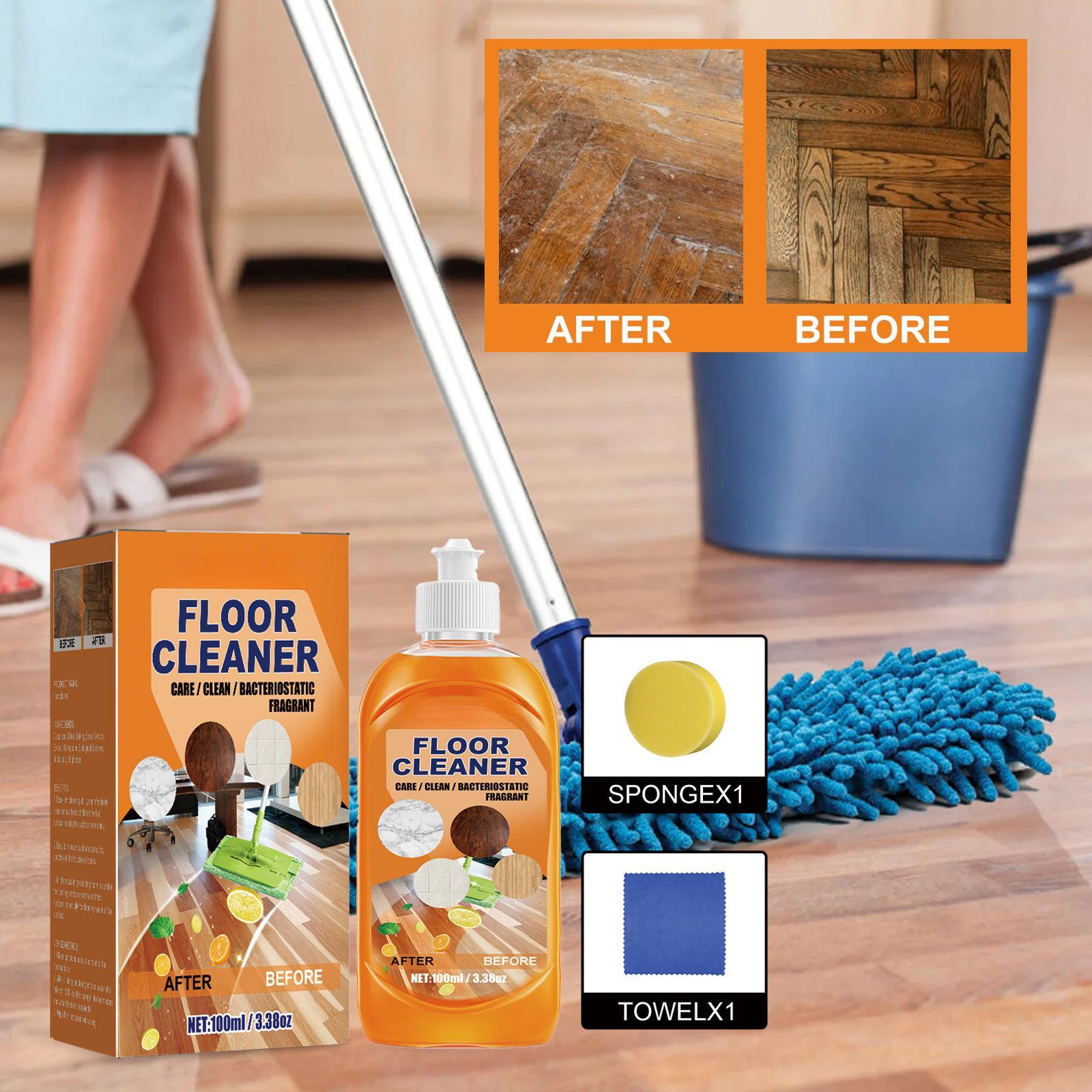 Floor Cleaner Set: Stain Remover, Descaler, Wood Floor Cleaner, Polisher, Brightener, Tile Cleaner
