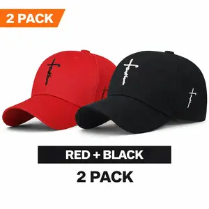 Unisex 2-Pack Christian Faith Easter Cross Gift Sports & Outdoor Hats, Comfortable Adjustable 1-Size-Fits-Most Accessories
