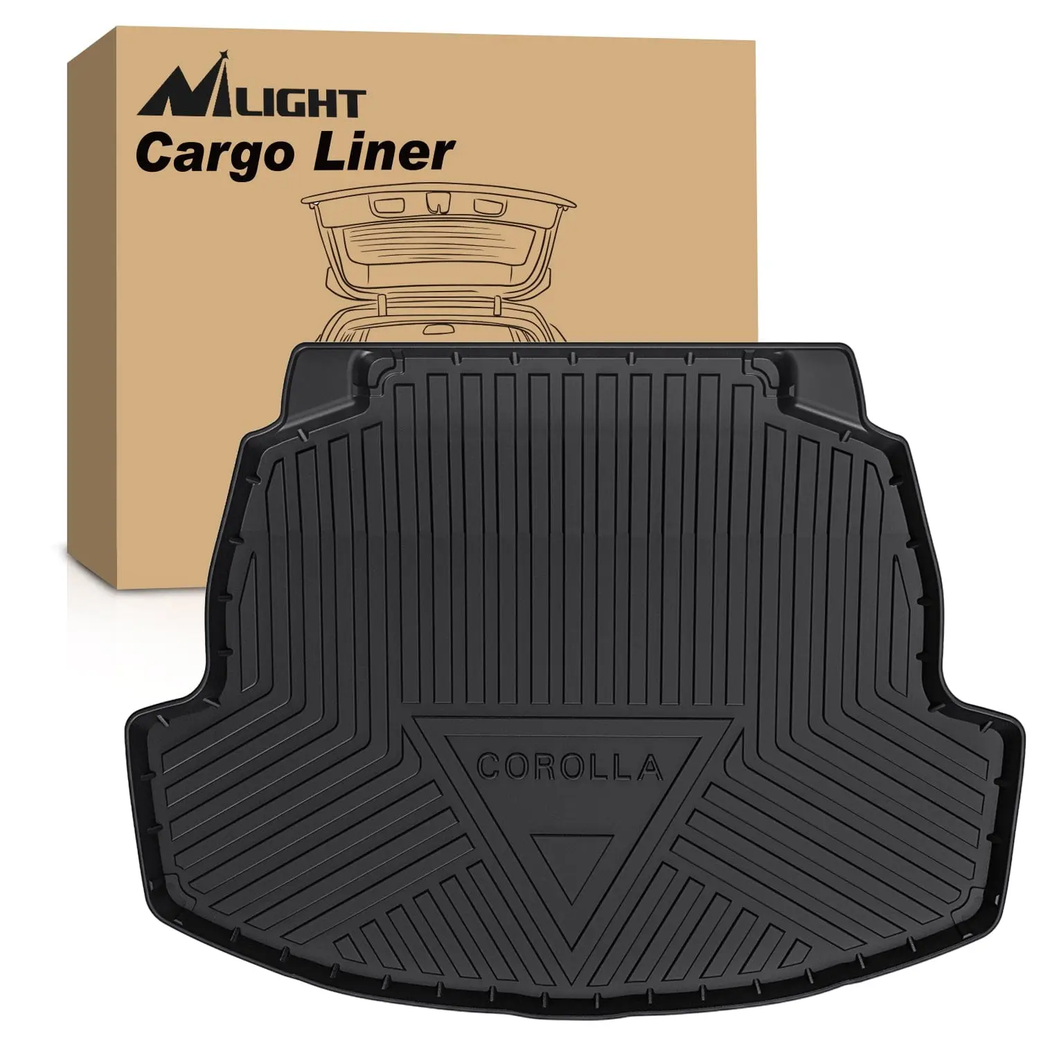 Nilight Rubber Car Model Non-Slip Mats Custom Fit for 2020-2025 Toyota Corolla Sedan & Hybrid, Waterproof, Easy to Clean, Raised Lip Car Interior Accessories with Lifetime Service, Anti-Slip Lip, Cnc Cut Edges