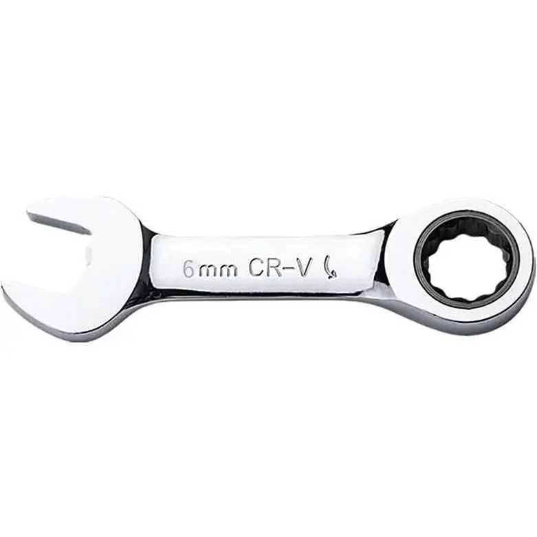 6mm Metric Stubby Box End  Geared Wrench, 72- Ratcheting Combination Wrench Spanner