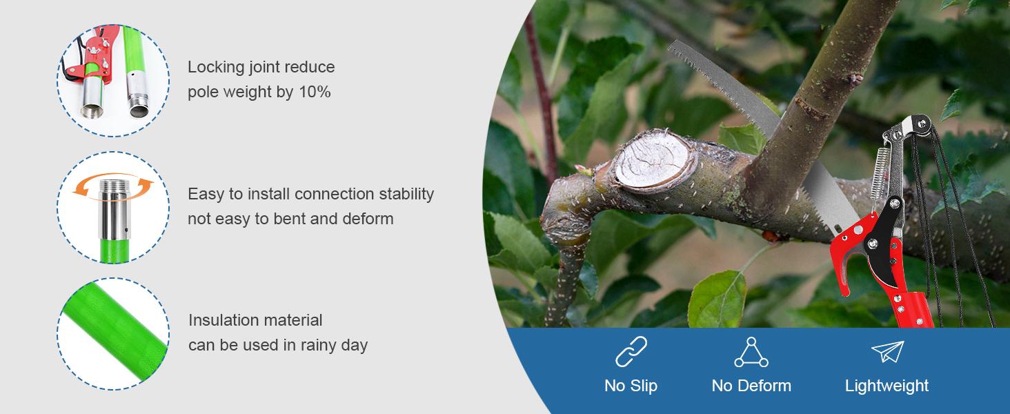 30 Feet Tree Pole Pruner Manual Branches Trimmer Tree Branch Garden Tools Loppers Hand Pole Saws Extendable Height