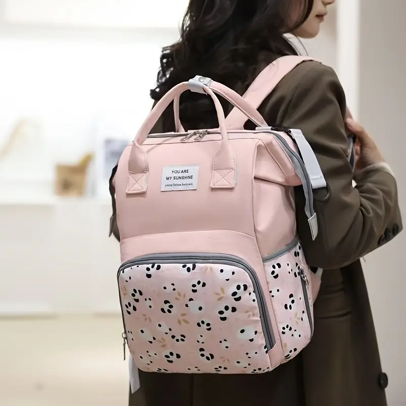 2026 New Parent Bag for Women, Large Capacity Maternity Backpack with Baby Carrier for Strollers, Laptop-Friendly Double Shoulder Bag