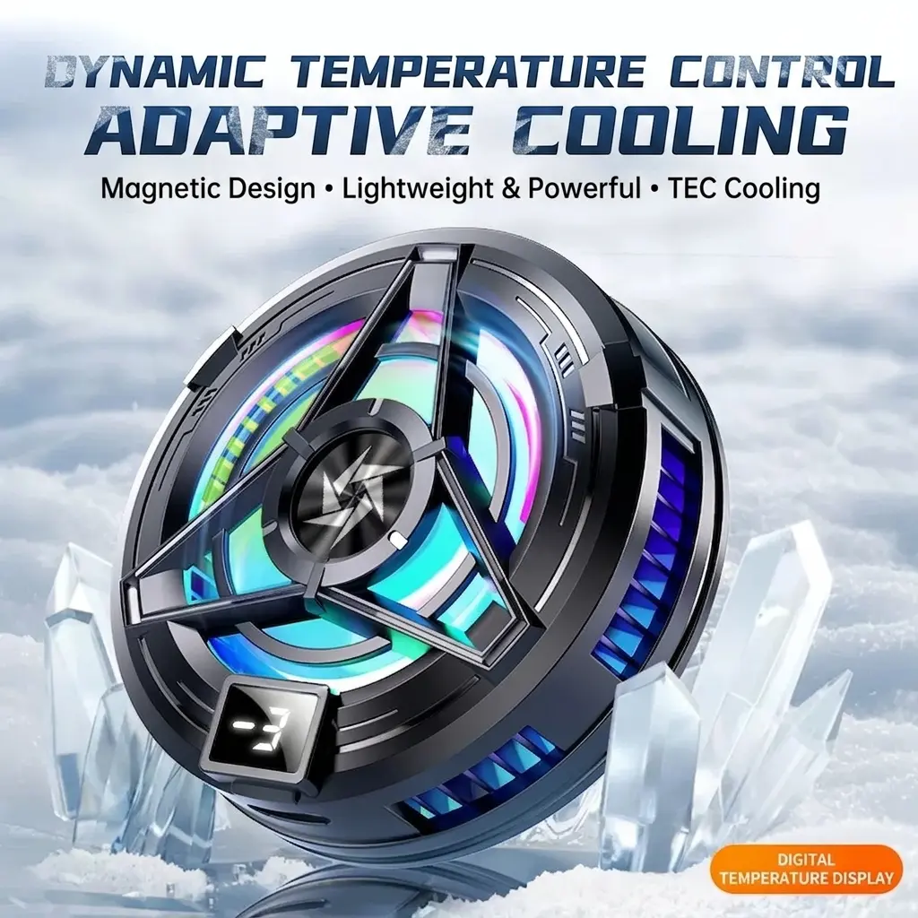 Magnetic Cellphone Cooler - USB Personal Cooling Fan, Portable Mobile Device Cooler for Phones & Tablets to Prevent Gaming & Streaming Overheating, Game Fan Gift Clip
