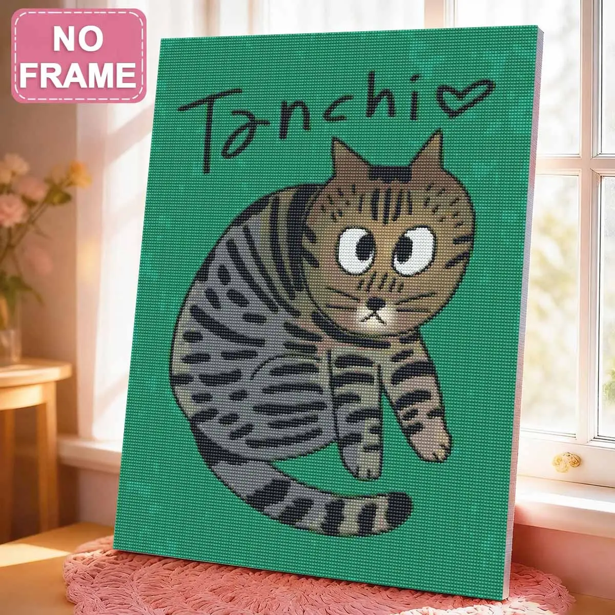 Diamond Painting Kit for Beginners and Adults, DIY Cat Pattern Art Canvas Set, Home and Office Wall Decor Gift Idea