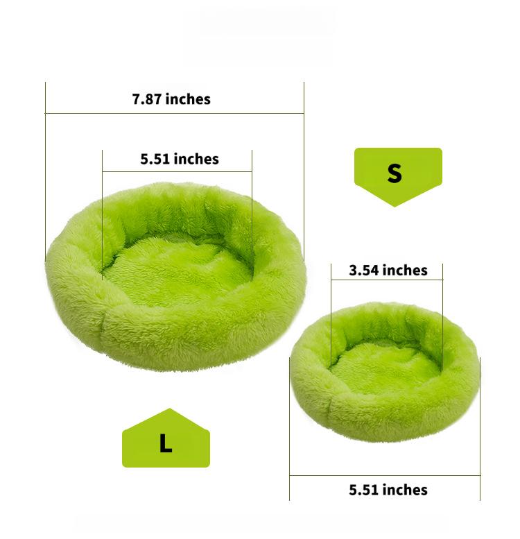 Macaron-style sleeping nest pad, suitable for hamsters, sugar gliders, squirrels, guinea pigs, dwarf rabbits, hedgehogs, etc.Made of comfortable material, available in sizes 7.87 inches and 5.51 inches.