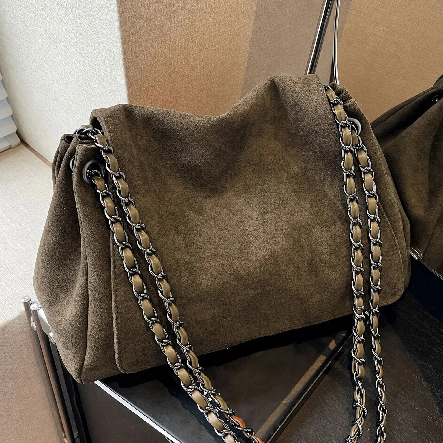 Retro Frosted One-shoulder Underarm Bag, Casual One-shoulder Crossbody Bag, Simple Chain Messenger Bag, Handbag Shoulder Purse, Suitable for Daily Matching, Commuting