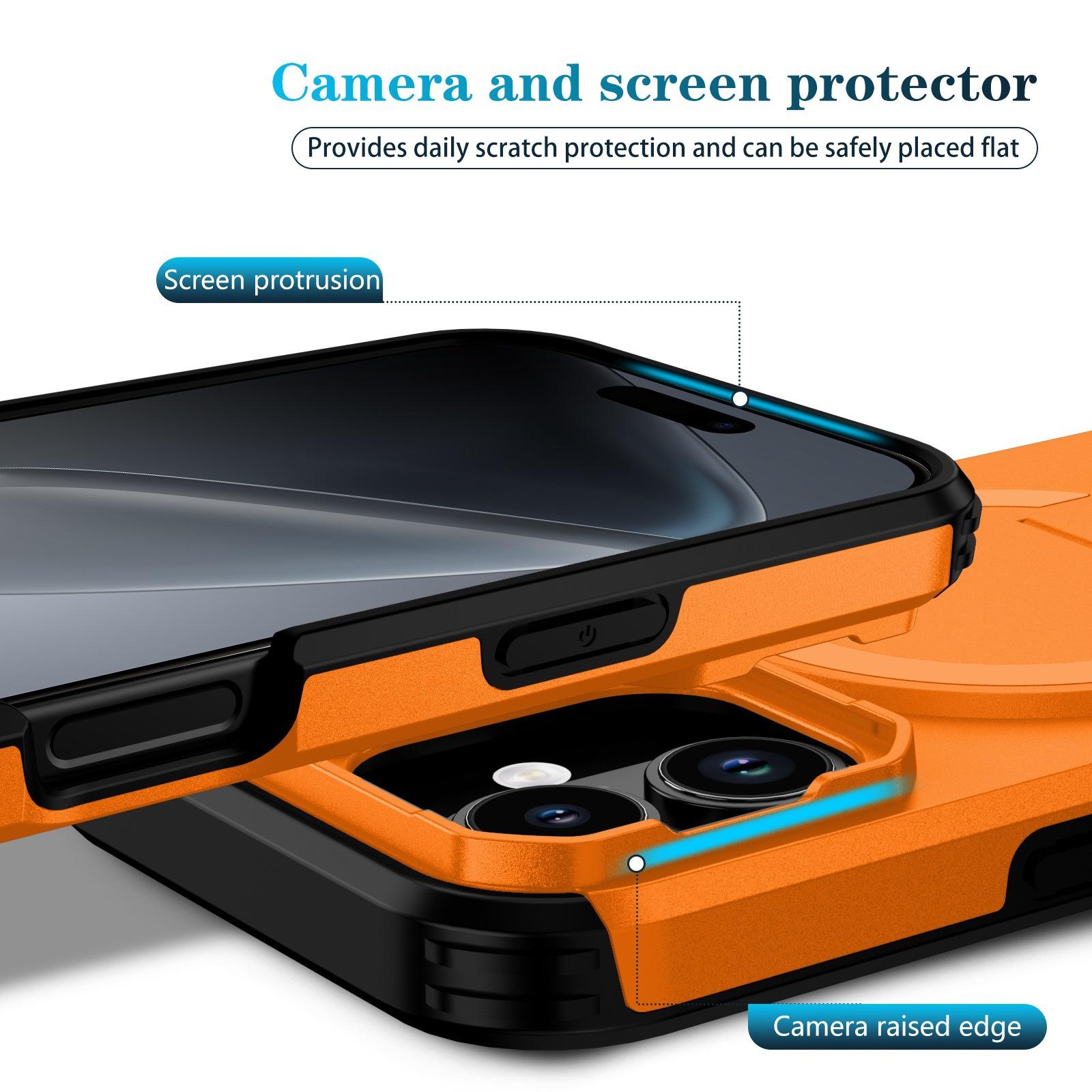 Applicable for iPhone phone case magnetic stand two-in-one PC + TPU phone case