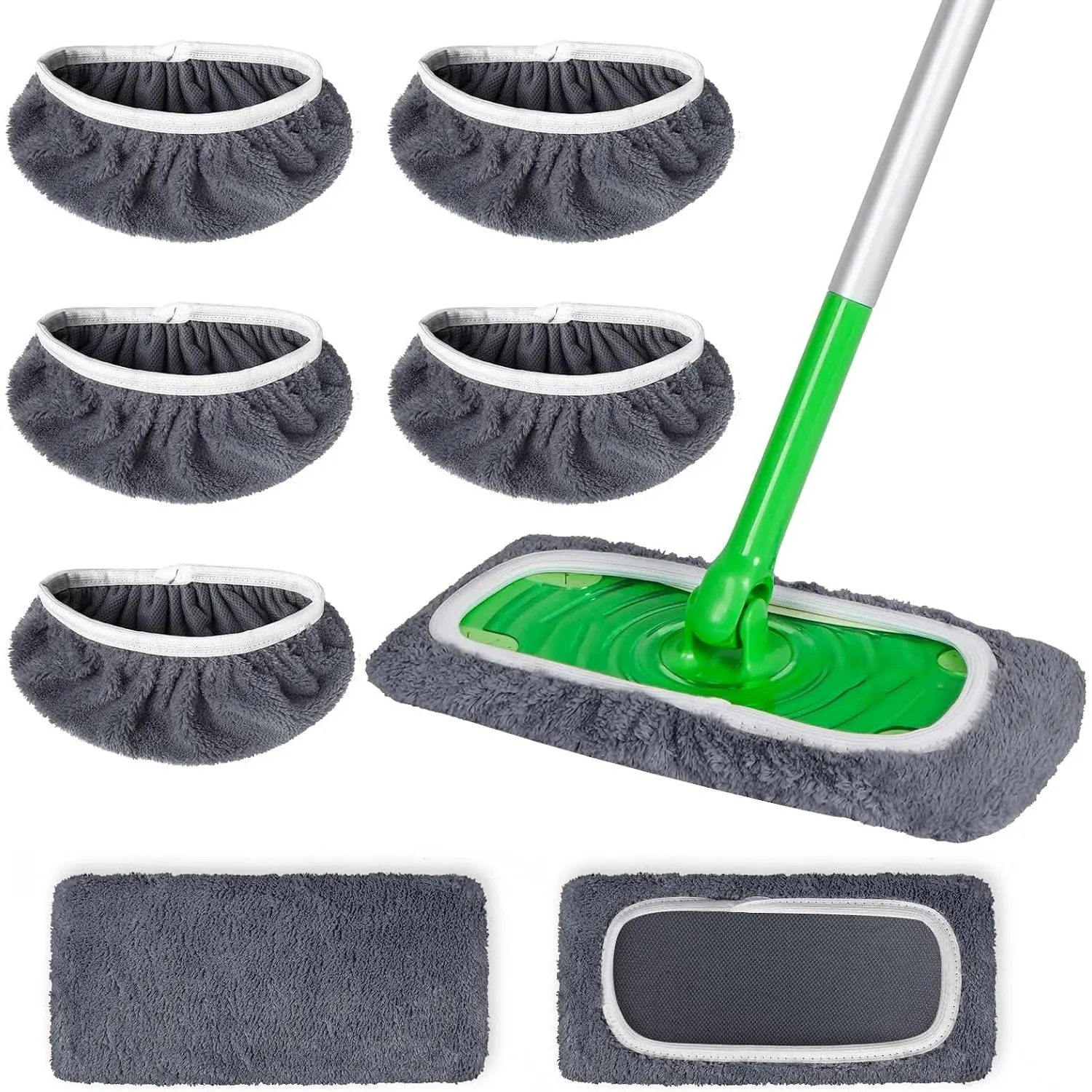 5 Pack  Microfiber Mop Pads Compatible with  Sweeper Mop, Wet and Dry Flat mop Cover, Washable Mop Pads for Surface/Hardwood Floor Cleaning (Mop is Not Included)
