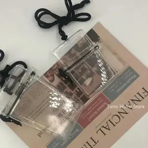 1pc Halterneck transparent case, portable sleeve, photo card storage box, Kpop idol photo card holder box