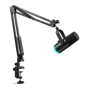 PC Microphone Dynamic Podcast Microphone for Studio, XLR/USB Mic, AI Noise Cancellation, Tap Mute, 3.5mm Headphone Jack for Monitoring, Recording，Volume Control,Streaming Microfono with Boom Arm, （Black,white）