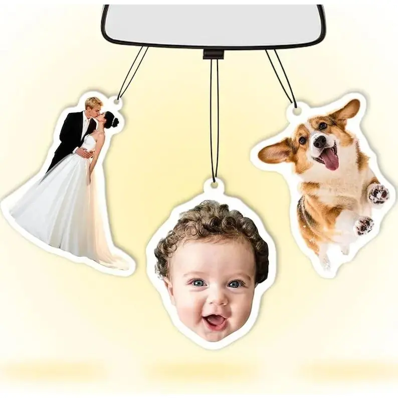 Custom Photo Air Freshener – Personalized Picture Car Freshener, Cute Car Accessories Gift, Custom Scented Photo Gift for Car