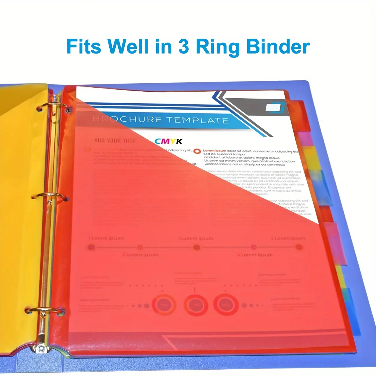 8pcs Dividers with Pockets, Dividers for 3 Ring Binder with Pockets, Subject Dividers with Pockets, Loose-leaf Index Divider Pages, Premium Quality Notebook Dividers with Pockets, Vibrant Color