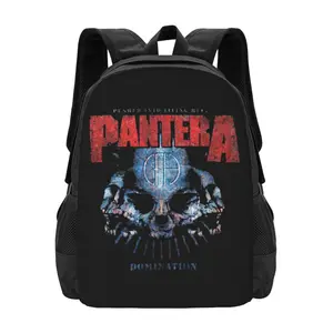 Pantera Domination Distressed Print Backpack Fashion Travel Backpack Laptop Backpack 16ch Simple And Large Capacity